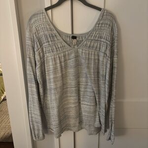 We The Free Light Blue Striped Long-Sleeve Top